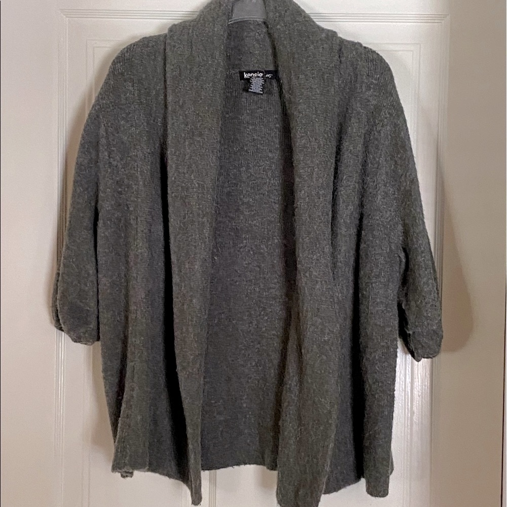 3/4 sleeve acrylic open cardi sweater